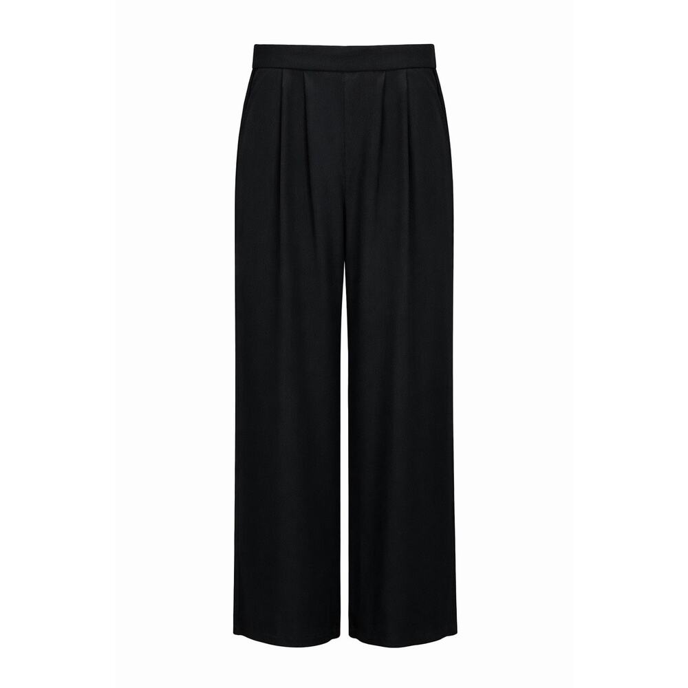 Vintage Michael Marcella Wide Leg Pleated Trousers Size 4 Black USA Union Made